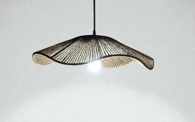 LAMPARA COLGANTE MODELO ORBITA -  DIAMETRO 40 CM - HILO YUTE NATURAL