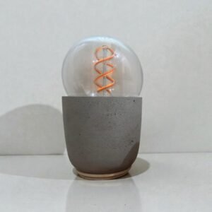 LAMPARA DE MESA MODELO COPA -  DIAMETRO 9 CM X 9CM ALTO - CEMENTO GRIS