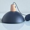 LAMPARA COLGANTE MODELO DOMO  Ø300MM CON CAPUCHON MADERA -  NEGRO