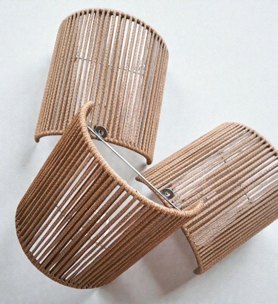 APLIQUE INTERIOR MODELO AXIS - APLIQUE 20X20 CM - HILO PROPILENO BEIGE