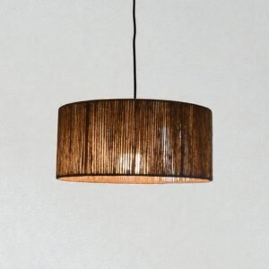 LAMPARA COLGANTE MODELO NEXO - CIRCULAR 40CM X 18CM ALTO - HILO YUTE NATURAL