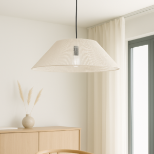 LAMPARA COLGANTE MODELO VECTOR -  DIAMETRO 50 CM - HILO PROPILENO BLANCO