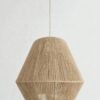 LAMPARA COLGANTE MODELO PRISMA - JAULA 40CM X 45CM ALTO - HILO YUTE NATURAL