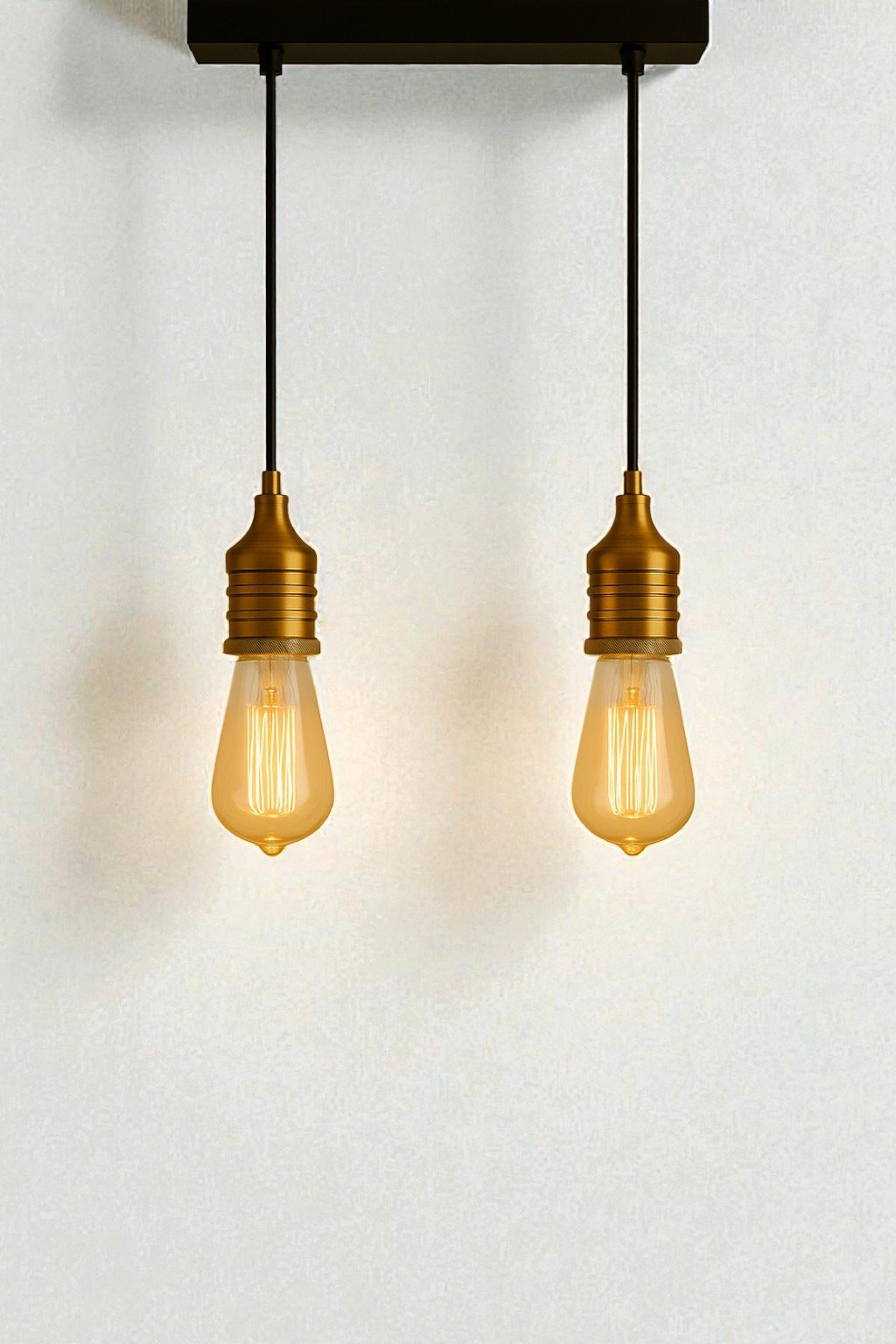 LAMPARA COLGANTE MODELO DIXON DOBLE - ESTILO  - METAL BRONCE