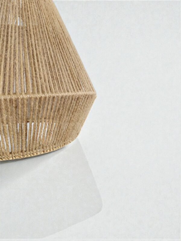 LAMPARA COLGANTE MODELO PRISMA - JAULA 40CM X 45CM ALTO - HILO YUTE NATURAL