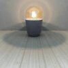 LAMPARA DE MESA MODELO COPA -  DIAMETRO 9 CM X 9CM ALTO - CEMENTO BLANCO